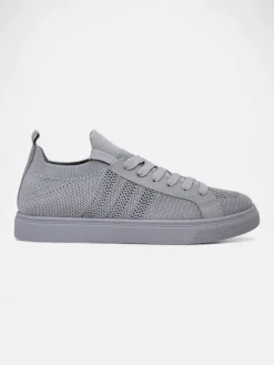 Trampki^Royalfashion Androsia Gray Sneakers – Stylowe buty sportowe płaskie na lato i wiosnę gołębi szary