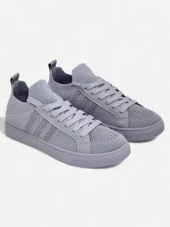 Trampki^Royalfashion Androsia Gray Sneakers – Stylowe buty sportowe płaskie na lato i wiosnę gołębi szary