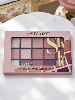 Oczy^Royalfashion ANYLADY Paletka 15 cieni do powiek z brokatem i matem Ruby Glamour