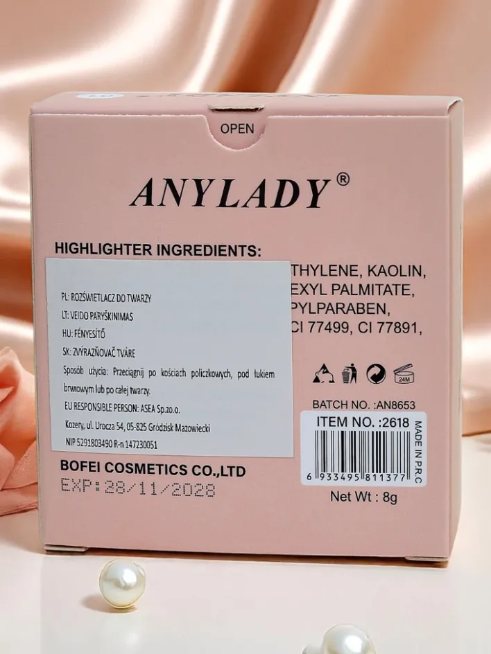 Twarz^Royalfashion Anylady Prasowany rozświetlacz do twarzy Silver