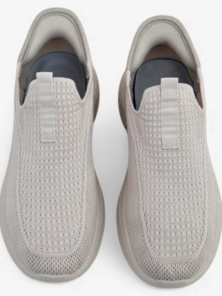 Ugc|Bieganie, Ćwiczenia I Trening^Royalfashion Aurelia Comfort Beżowe Slip On Damskie Buty z Tkaniny Na Płaskim Obcasie beżowy