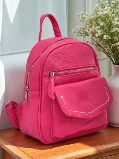 Plecaki^Royalfashion Aurelia Fuksja Plecak Skóra Ekologiczna Królewska Moda Damski 25x25cm Fuksjowy