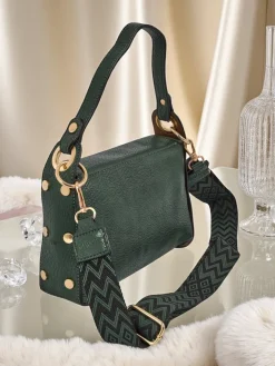 Małe Torebki^Royalfashion Aurelia Verde – damska torebka ze skóry ekologicznej z ozdobą zielony