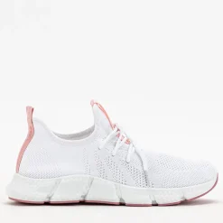 Bieganie, Ćwiczenia I Trening^Royalfashion Biało- różowe sportowe buty damskie Baym - Obuwie Jasnoróżowy