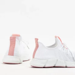 Bieganie, Ćwiczenia I Trening^Royalfashion Biało- różowe sportowe buty damskie Baym - Obuwie Jasnoróżowy