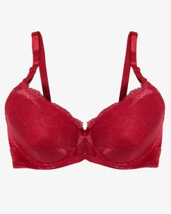 Codzienne^Royalfashion Biustonosz z ozdobną koronką- Bielizna Bordowy