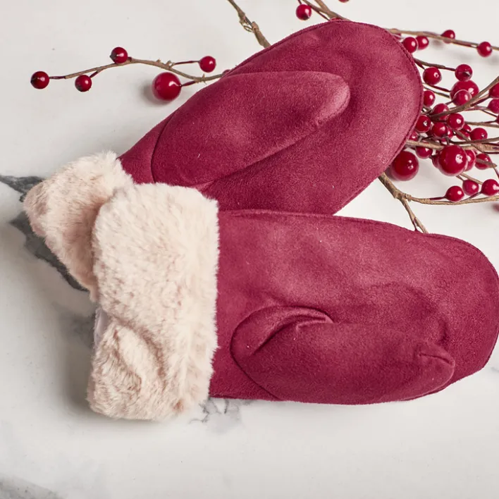 Rękawiczki^Royalfashion Bordowe dziecięce rękawiczki na sznurku i z jednym palcem - Rękawiczki Bordowy