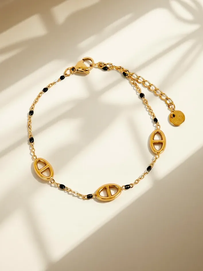 Biżuteria^Royalfashion Bransoletka Callisto Aurea z koralikami pozłacana