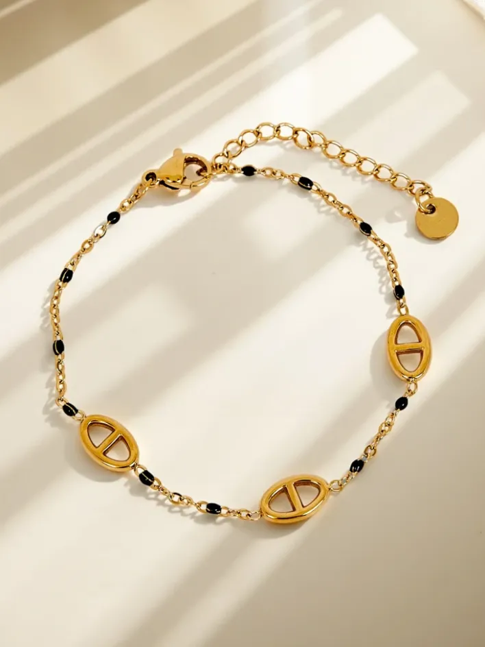 Biżuteria^Royalfashion Bransoletka Callisto Aurea z koralikami pozłacana