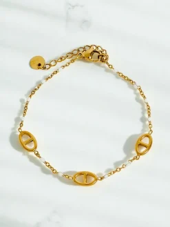 Biżuteria^Royalfashion Bransoletka Callisto Aurea z koralikami pozłacana