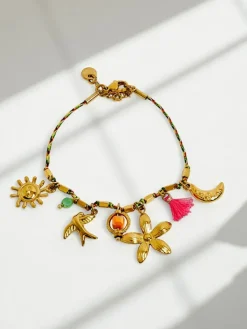 Akcesoria Do Włosów^Royalfashion Bransoletka Callisto z zawieszkami z motywem słońca, ptaka i kwiatu