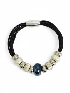 Biżuteria^Royalfashion Bransoletka damska z koralikami Sparkle Cord czarny