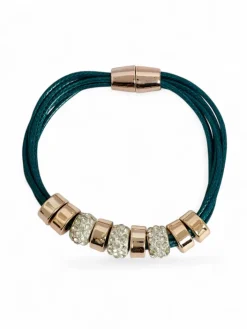 Biżuteria^Royalfashion Bransoletka damska z koralikami i cyrkoniami turkusowy