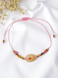 Biżuteria^Royalfashion Bransoletka damska z muszelką Oceania Grace Jasnoróżowy