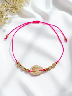 Biżuteria^Royalfashion Bransoletka damska z muszelką Oceania Grace Fuksjowy