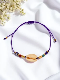 Biżuteria^Royalfashion Bransoletka damska z muszelką Oceania Grace fioletowy