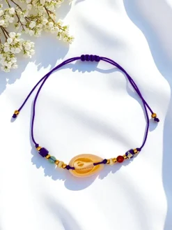 Biżuteria^Royalfashion Bransoletka damska z muszelką Oceania Grace fioletowy