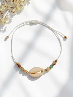 Biżuteria^Royalfashion Bransoletka damska z muszelką Oceania Grace biały