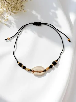 Biżuteria^Royalfashion Bransoletka damska z muszelką Oceania Grace czarny