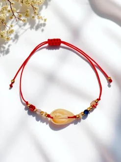 Biżuteria^Royalfashion Bransoletka damska z muszelką Oceania Grace czerwony