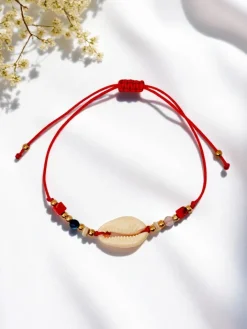 Biżuteria^Royalfashion Bransoletka damska z muszelką Oceania Grace czerwony