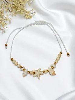 Biżuteria^Royalfashion Bransoletka damska z muszelką Marina Belle biały