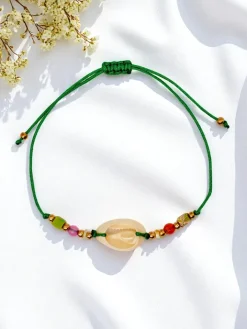 Biżuteria^Royalfashion Bransoletka damska z muszelką Oceania Grace zielony