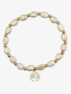 Biżuteria^Royalfashion Bransoletka damska z perełkami Pearl Grace biały