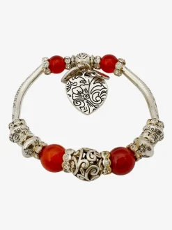 Biżuteria^Royalfashion Bransoletka damska z serduszkami Heart Glitz srebrny