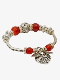 Biżuteria^Royalfashion Bransoletka damska z serduszkami Heart Glitz srebrny