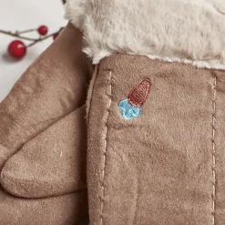 Rękawiczki^Royalfashion Brązowe dziecięce rękawiczki na sznurku i z jednym palcem - Rękawiczki brązowy