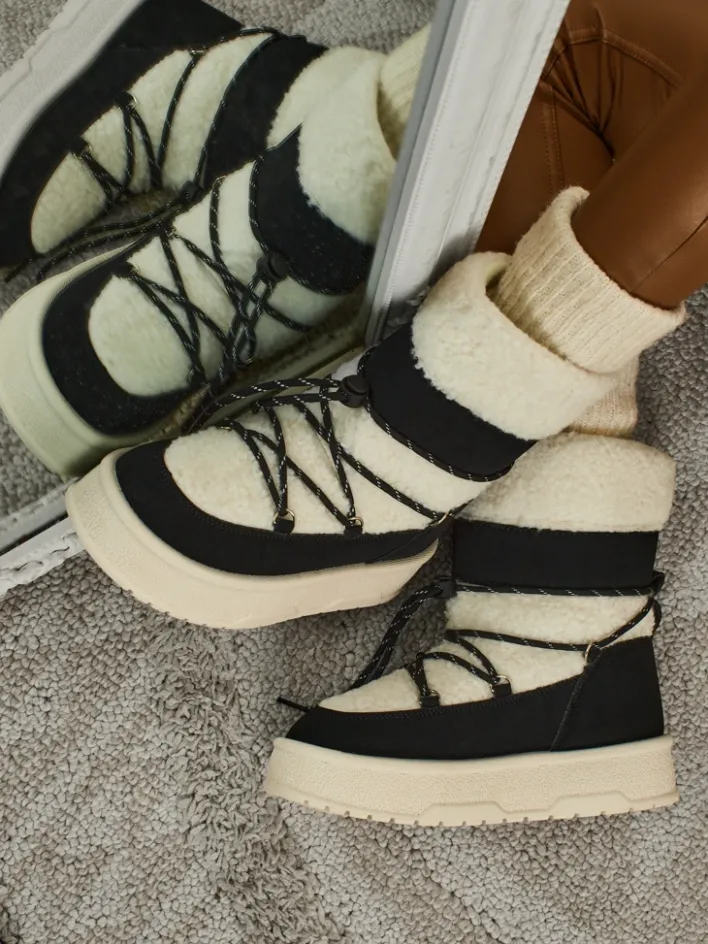 Śniegowce|Botki Na Platformie^Royalfashion Buty a'la śniegowce damskie Quill Haven biały