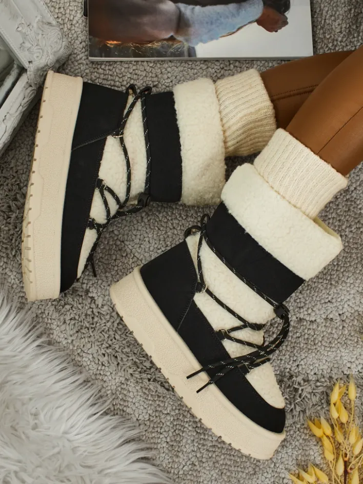 Śniegowce|Botki Na Platformie^Royalfashion Buty a'la śniegowce damskie Quill Haven biały