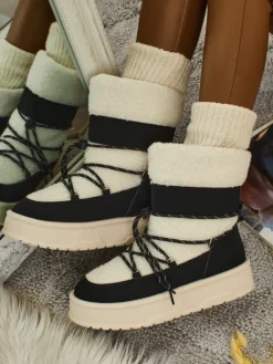 Śniegowce|Botki Na Platformie^Royalfashion Buty a'la śniegowce damskie Quill Haven biały