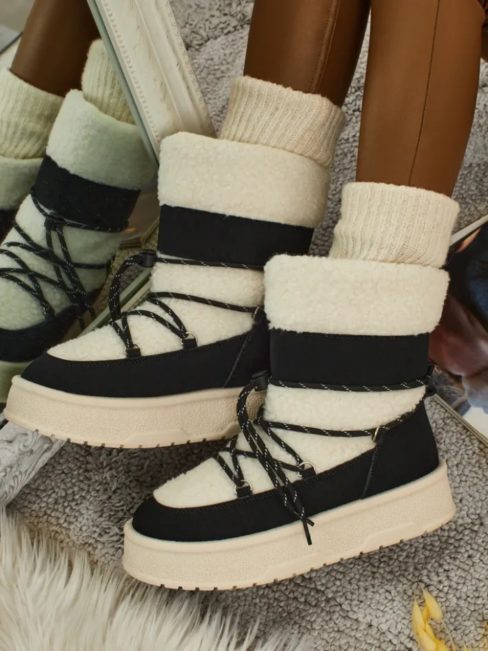 Śniegowce|Botki Na Platformie^Royalfashion Buty a'la śniegowce damskie Quill Haven biały