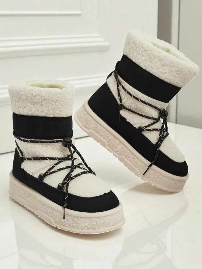 Śniegowce|Botki Na Platformie^Royalfashion Buty a'la śniegowce damskie Quill Haven biały