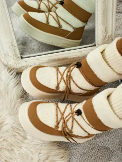 Śniegowce|Botki Na Platformie^Royalfashion Buty a'la śniegowce damskie Quill Haven Camel