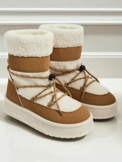 Śniegowce|Botki Na Platformie^Royalfashion Buty a'la śniegowce damskie Quill Haven Camel