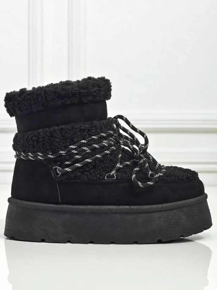 Śniegowce|Botki Na Platformie^Royalfashion Buty a'la śniegowce damskie Danira czarny