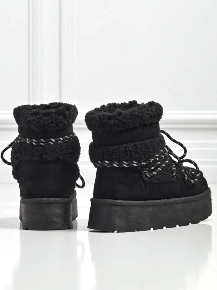 Śniegowce|Botki Na Platformie^Royalfashion Buty a'la śniegowce damskie Danira czarny