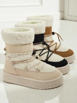 Śniegowce|Botki Na Platformie^Royalfashion Buty a'la śniegowce damskie Quill Haven krem