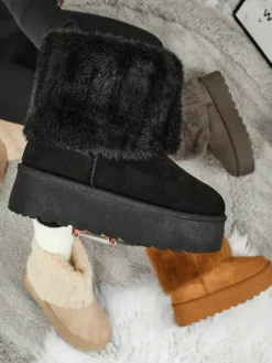 Śniegowce|Botki Na Platformie^Royalfashion Buty a'la śniegowce damskie z futerkiem Irelle czarny