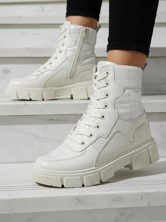 Workery|Botki Bez Ocieplenia^Royalfashion Calista Obuwie Damskie Modne Płaskie Botki owe krem