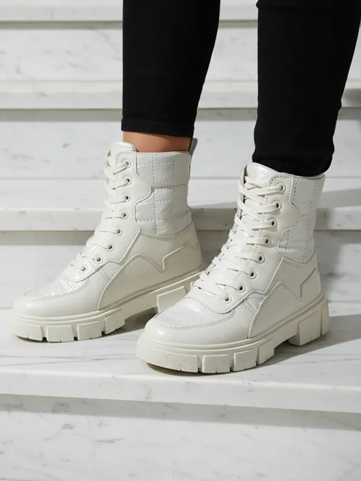 Workery|Botki Bez Ocieplenia^Royalfashion Calista Obuwie Damskie Modne Płaskie Botki owe krem