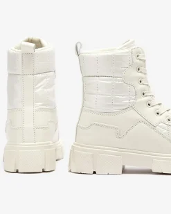 Workery|Botki Bez Ocieplenia^Royalfashion Calista Obuwie Damskie Modne Płaskie Botki owe krem