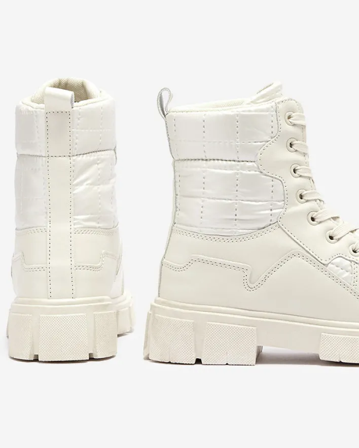 Workery|Botki Bez Ocieplenia^Royalfashion Calista Obuwie Damskie Modne Płaskie Botki owe krem