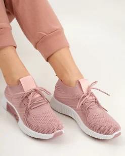 Bieganie, Ćwiczenia I Trening^Royalfashion Ciemnoróżowe damskie buty sportowe Merisal - Obuwie różowy