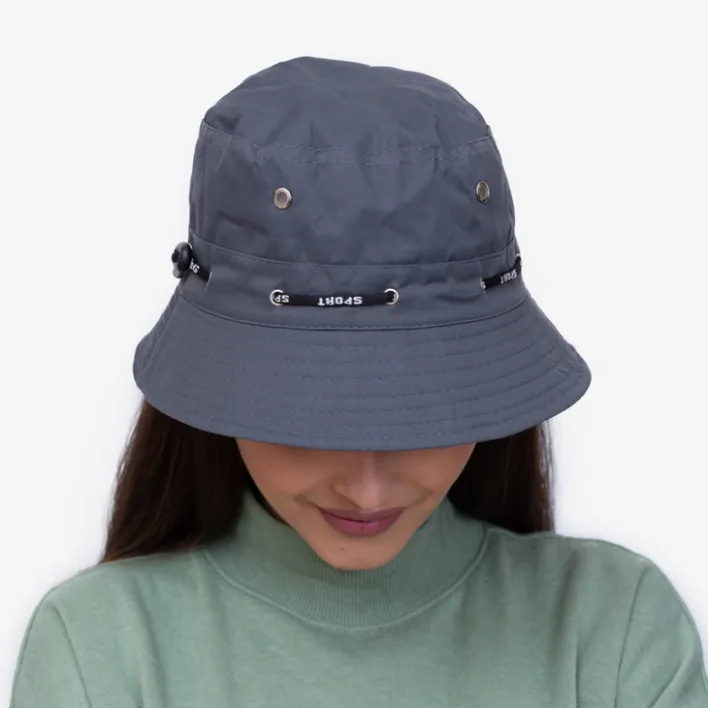 Czapki I Kapelusze^Royalfashion Ciemnoszara damska czapka typu bucket hat - Akcesoria Ciemnoszary