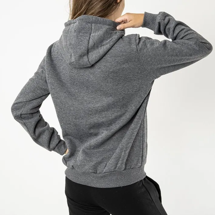 Bluzy^Royalfashion Ciemnoszara damska ocieplana bluza z kapturem - Odzież Ciemnoszary