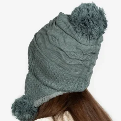 Czapki I Kapelusze^Royalfashion Ciemnoszara damska ocieplana czapka z pomponami - Akcesoria Ciemnoszary